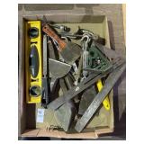 Flat of Assorted Tools - Level, Precision Square