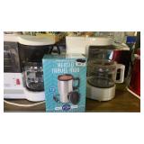 Heated travel mug and 4 cup coffee pots Krups and