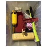 Tote of Misc - Surge Protector, Dustpans, Car