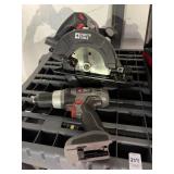 Porter cable lot, screwdrivers, vacuum, circular