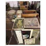 Lot Framed Wall Art, Shelves and Picture Frames