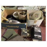 Lot of Misc - Tape Recorder, Glassware, Skillet,