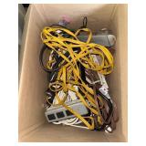 Box of Extension Cords and Surge Protectors