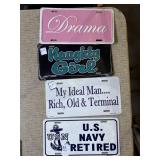 Lot of Four Novelty License Plates