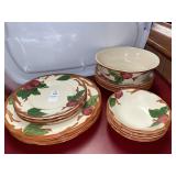Vintage Franciscan Apple patterned plates, bowls
