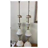 MCM ceramic and brass "hourglass" table lamps39