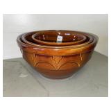 3 Cardinal Stoneware USA nesting bowls