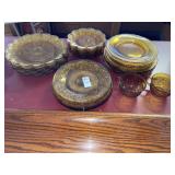 Vintage Amber Brockway Glass American Concord