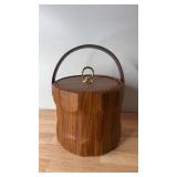 VTG Retro MCM Insulated Ice Bucket Wood Grain