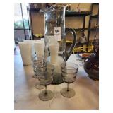 MCM  SMOKE Colored pitcher & glassware