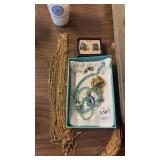 Turquoise and Gold Tone Costume Jewelry
