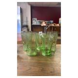 Lot of 5 Uranium Drinking Glasses