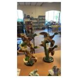 Two Ceramic Flying Duck Statues