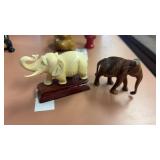 Ivory and Wooden Elephant Statues