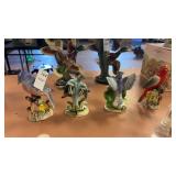 Lot of 4 Bird Statues