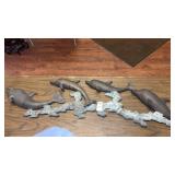 Cast Metal Dolphin Wall Decor 40 in