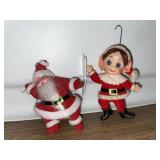 2 Vintage Christmas elf ornament & Santa - 3