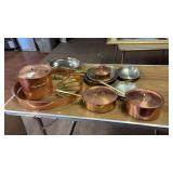Lot of Copper Cookware Pans