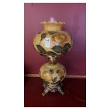 Vintage Gone With The Wind Floral Hurricane Lamp