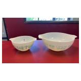 2 Pc Pyrex Amish Butterprint Mixing Bowl Set