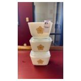 LOT OF 3 PYREX Glass Butterfly Gold REFRIGERATOR