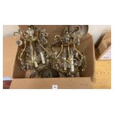 Vintage Brass and Crystal three- candle HEAVY