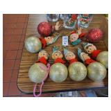 Vintage elf & Reindeer Christmas bulbs