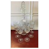 Vintage Tuscany hand-blown wine decanter set