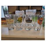 Assortment of 8 beer glasses