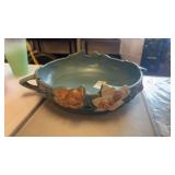 Vintage ROSEVILLE Art Pottery  Blue Console Bowl