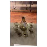 Vintage Floral Decanter Set