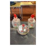 3 Pc Clear Palm Tree Decanter Set
