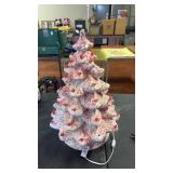 Vintage Red/White Cardinal Ceramic Christmas Tree