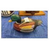 Vintage Ceramic Hand Painted Mallard Duck Trinket