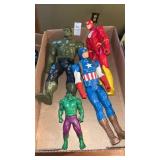 Hulk, Flash, and Captain America Action Figures