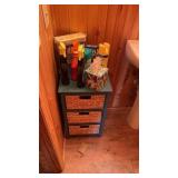 Cleaning supplies and bathroom contents