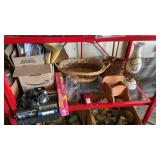 2 shelves of cassettes, Baskets, Knick Knacks,