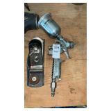 Air tool, power drive hammer, crowbar, and planer