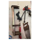 Bar Clamps, Levels, Handsaw, etc.