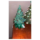 2 porcelain Christmas trees