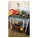 2-Tier Plastic Shelf with Contents