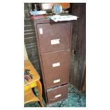 4-Tier Metal Filing Cabinet and Top Contents
