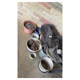 Lot of planters and various flower pots