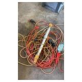 Lot of heavy duty extension cords and shop lights