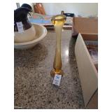 Amber art glass vase 9" tall
