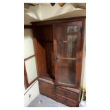 Vintage style wooden gun cabinet 74by44by12