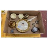 Lot of JFK Dish, Candle Holder, and other items
