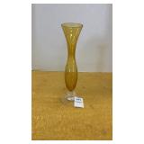 Vintage Amber Glass Bud Vase