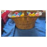 Woven basket with Easter eggs