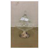Dutch Creation Sterling Base Glass Candy Dish W